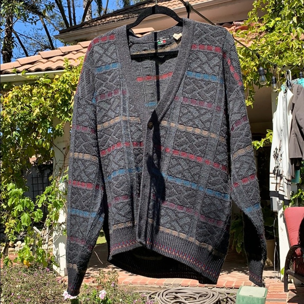 Mens Vintage Italian Sweater Co Cardigan (SIZE XL)